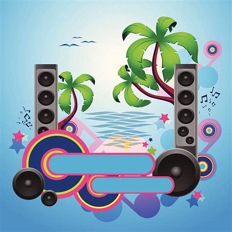 40 Tropical Disco Dance Background With Speakers Stock Illustrations