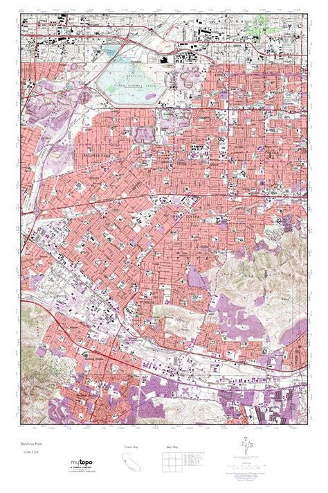 Mytopo Baldwin Park California Usgs Quad Topo Map