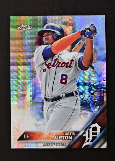 2016 Topps Chrome 140 Justin Upton Prism Refractor Detroit Tigers EBay