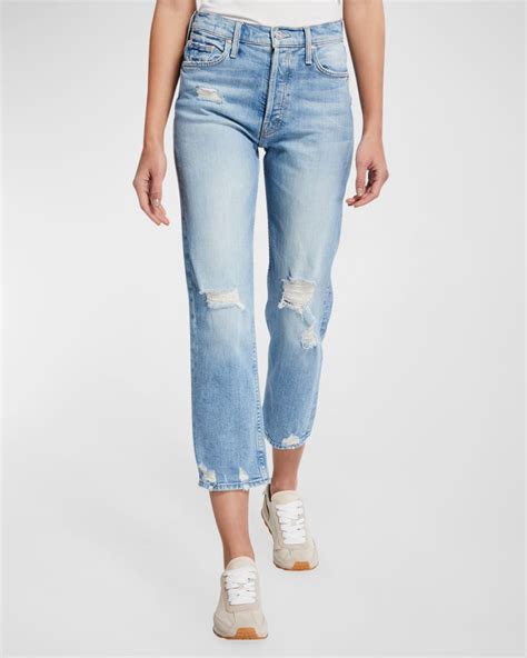 Mother The Tomcat High Rise Distressed Jeans Neiman Marcus