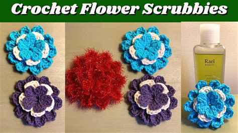 Days Of Quick Crochet Gifts Cute Flower Scrubbie Youtube