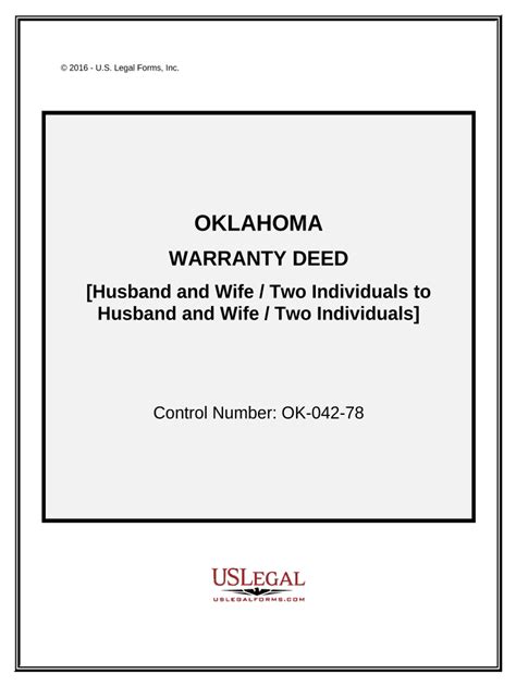 Warranty Deed From Husband And Wife Two Individuals To Husband And