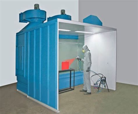 Aerowheel Blue And White Open Type Paint Booth For Industrial