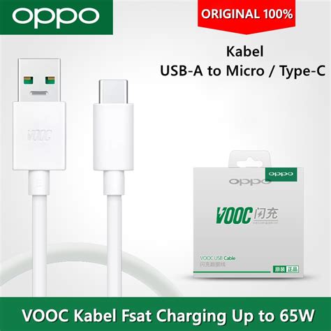 Jual OPPO KABEL DATA Original 100 MIcro Type C VOOC 4A Super VOOC 6