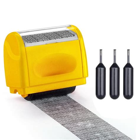 Identity Theft Protection Roller Stamps Refillable Guard Your ID