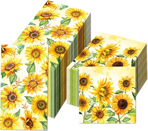 Amazon Oxylipo Pcs Sunflower Guest Towel And Luncheon Napkin