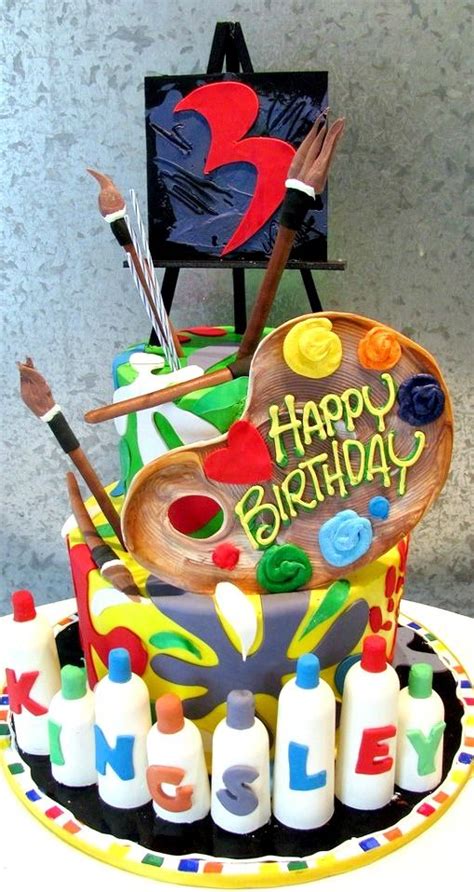 Art Themed Birthday Cake Artist Cake Cake Art Party Cakes