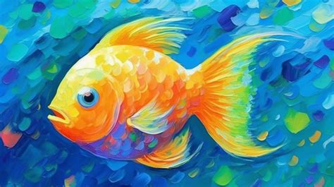 Una Pintura De Peces De Colores Por Persona Foto Premium