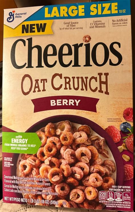 General Mills Cheerios Oat Crunch Berry Sweetened Multi Grain Cereal With Whole Grain Oats