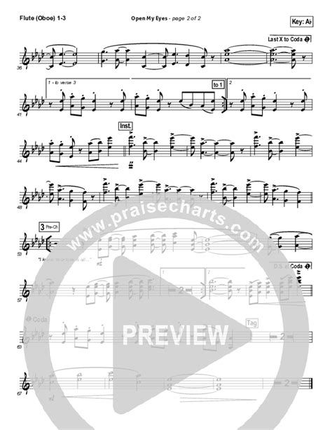 Open My Eyes Flute Oboe Sheet Music Pdf Hillsong Worship Praisecharts