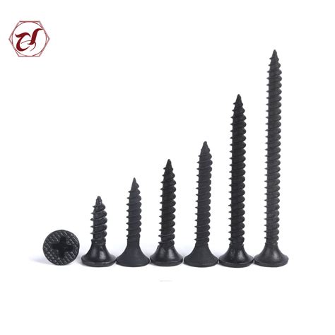 Customized Size Bugle Head Black Phosphated Zinc Plated Drywall Screws