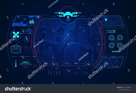 Concept Drone Technology Graphic Drone Control Stock Vector (Royalty ...