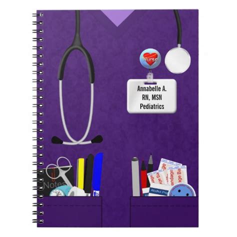 Personalized Nurse Pockets In Purple Notebook Zazzle