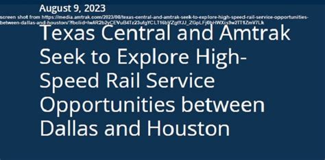 Amtrak Announces A Partnership On Texas Centrals High Speed Passenger