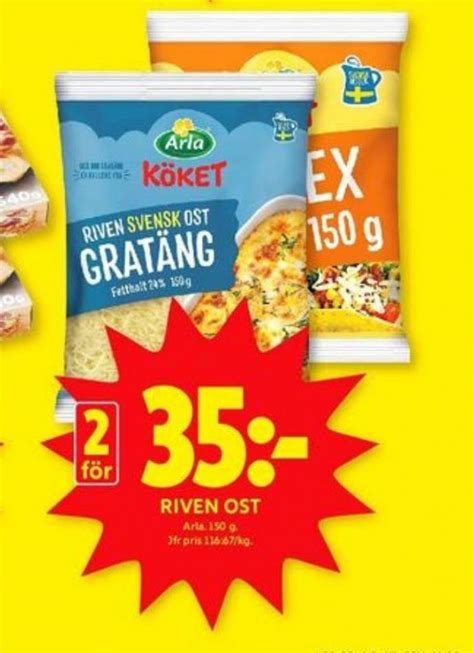 Arla Köket Riven ost ICA Kvantum september 2023