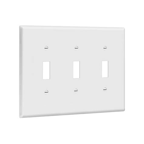 Toggle Switch Three Gang Wall Plate Mid Size Enerlites