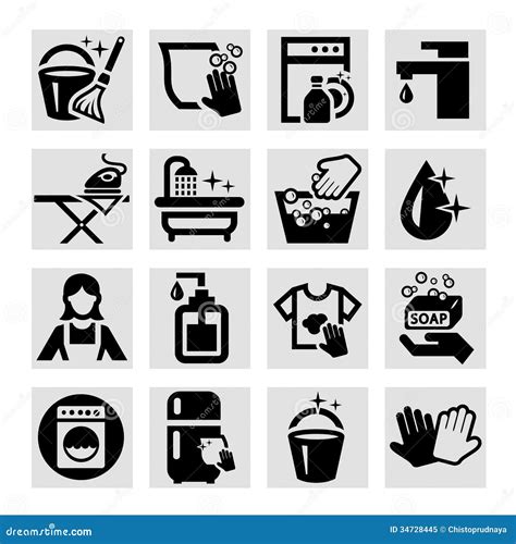 Vector Cleaning Icons Stock Illustration Illustration Of Clip