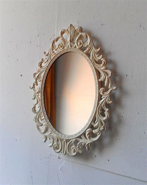 Fairy Princess Wall Mirror 13 By 10 In Vintage White Etsy Metal