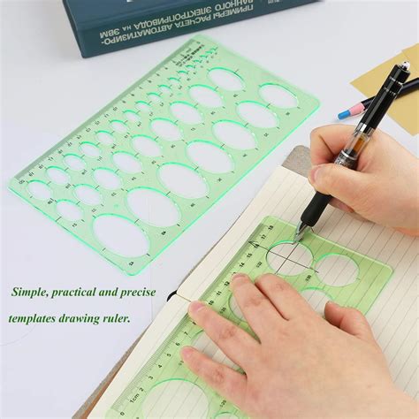 Circle Templates Measuring Geometry Ruler Plastic Geometric Drawing