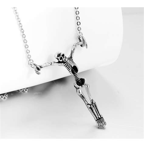 Punk Gothic Skull Skeleton Bone Pendant Necklace Rebelsmarket