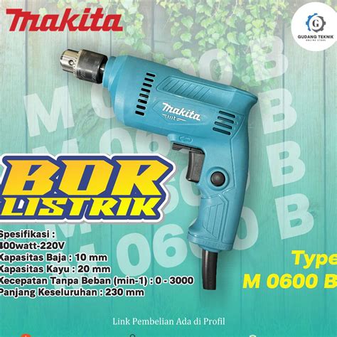 Jual Mesin Bor Tangan MAKITA MT0600B Bor Listrik Besi Kayu 10mm