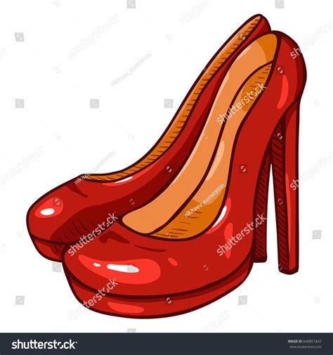 Vector Red Women High Heels Shoes Stock Vector Royalty Free 640851847 Shutterstock