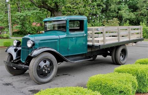 1933 Ford 1 12 Ton Stakebed Model Bb Pickup Restored With Pine Bed