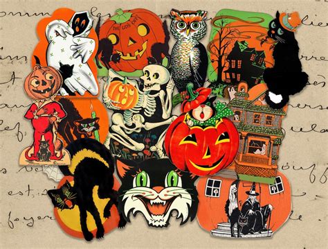 Vintage Halloween Stickers Retro Halloween Pumpkin Stickers