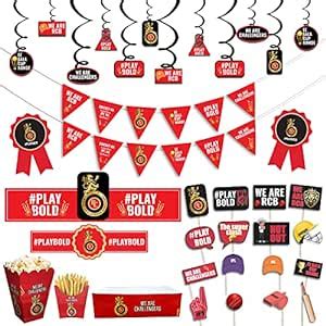 Festiko Ipl Team Rcb Combo Pack Set Of Pcs Ipl Theme All In One