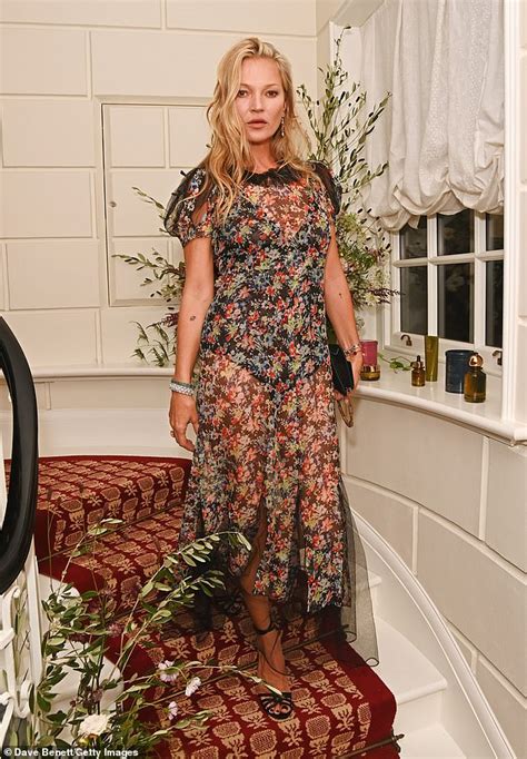 Kate Moss Stuns In Sheer Floral Dress As She Joins An Ab Flashing Iris