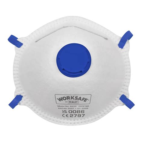 Cup Mask Valved FFP2 Pack Of 10 9332 10 Worksafe By Sealey