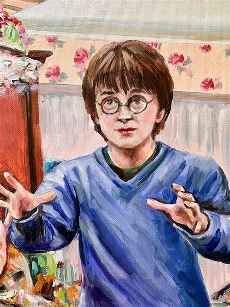 Harry Potter Painting Original Oil Art Fabriano Tela Paper 12 Etsy