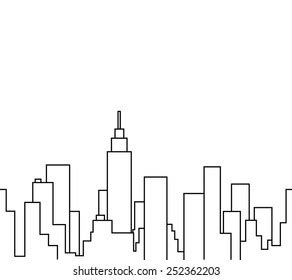 Cityscape Vector Outline