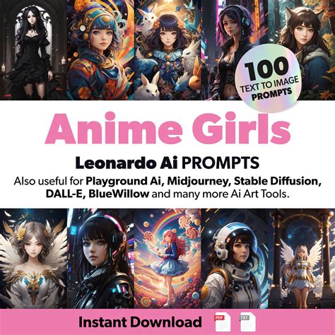 100 Anime Girls Prompts for Leonardo.ai Create Digital Artworks ...