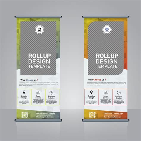 Premium Vector Roll Up Banner Standee Design Template