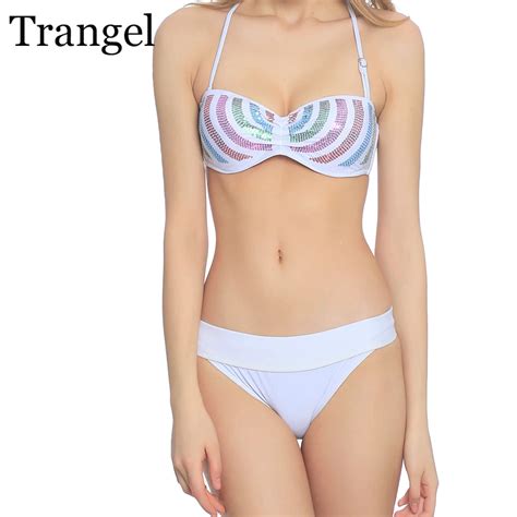 Trangel Brand Bikini Woman Swimsuit Push Up Low Waist Diamond Swimwear