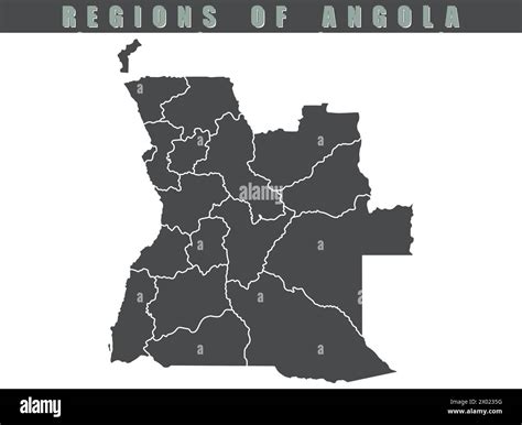 Angola Country Map Map Of Angola In Gray Color Detailed Gray Vector