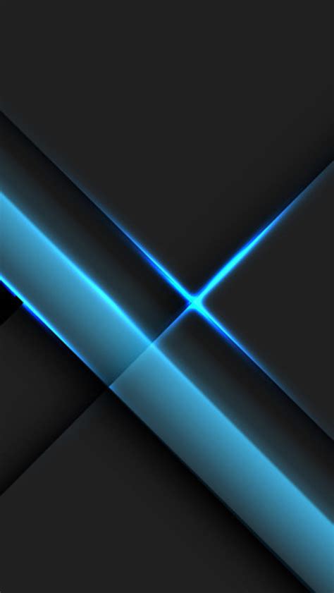 Amoled Neon Blue Black Digital Modern Symmetry Design Pattern