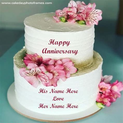 Happy Anniversary Wish Cake With Name Editor In 2023 Happy