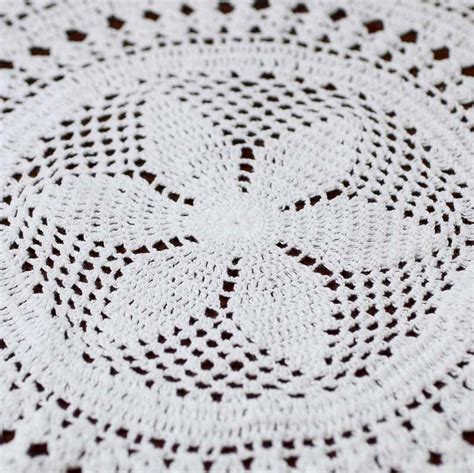 White Round Crocheted Doily Crochet And Lace Doilies Home Decor