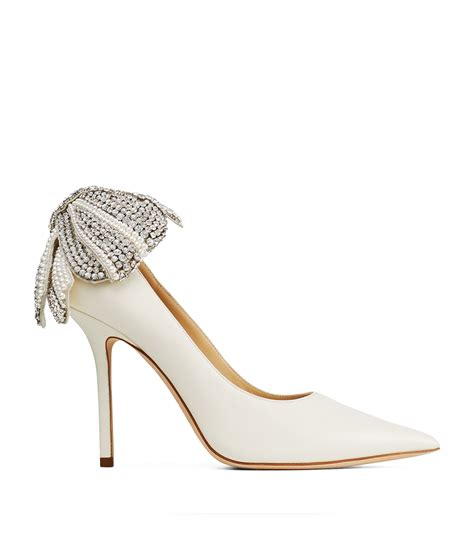 Womens Jimmy Choo White Love Embellished Pumps 100 Harrods US