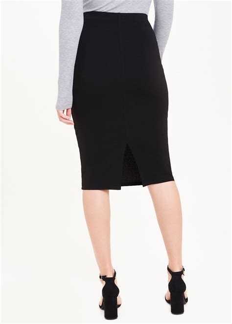 Black Crepe Stretch Pencil Skirt Matalan