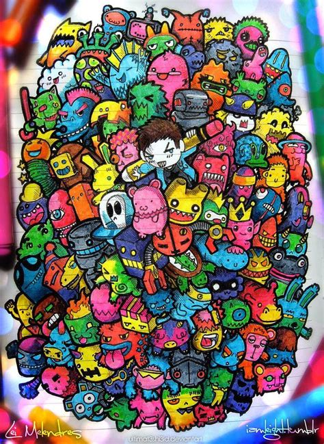 Doodle Art Colored Wallpaper 