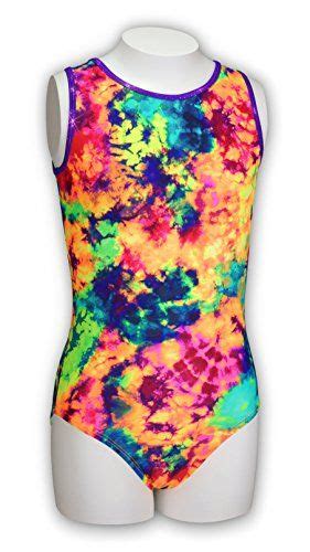 Pelle Girls Neon Rainbow Tie Dye Gymnastics Leotard Gymnastics