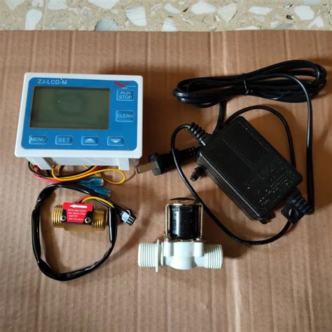 Jual Digital Flow Meter Control Water Oil Sensor Zj Lcd M Komplit Set