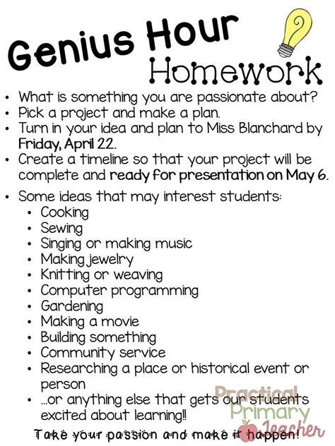 Genius Hour Ideas 4th Grade Genie Jarrell