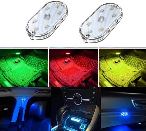 USB LED Auto RGB Vehicle Interior Accessories: 2 Pcs 7 Colors Ambient ...