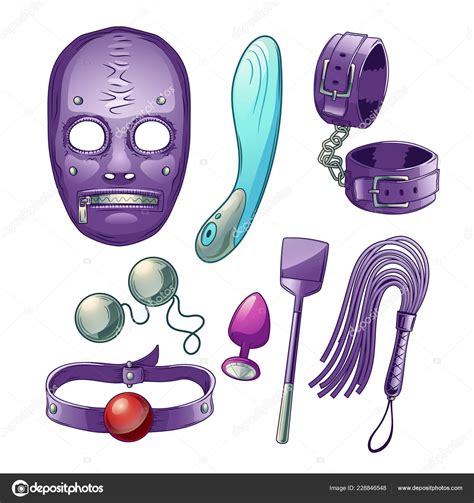 Accessories For Bdsm Sexual Roleplays Vector Set Stock Vector By