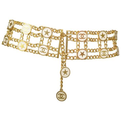 Chanel Gold Chain Belt With Star Motif At 1stdibs Chanel Chain Belt