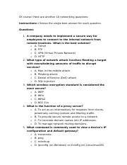 Network 3 Docx Of Course Here Are Another 10 Networking Questions